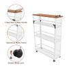 fusehome 2025 New, Slim Kitchen Storage Cart, 3 Tier Metal Rolling Utility Cart Mesh Basket, Multifunction Wire Basket Shelf Trolley for Home Laundry, Bathroom, Living Room, White view 4