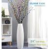 24" Tall Floor Vase Decorative Large Ceramic White Vase Striped Flower Holder for Living Room Kitchen Porch Office Home Dcor Dried Flower Arrangement for Wedding Housewarming view 4