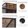 Industrial Coffee Bar Cabinet, Kitchen Cart with Metal Mesh Double Doors Rolling Buffet Storage Cabinet with Universal Wheel Different Space Size Kitchen Island Cart, for Dinning Room, Living Room view 3