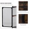 Industrial Coffee Bar Cabinet, Kitchen Cart with Metal Mesh Double Doors Rolling Buffet Storage Cabinet with Universal Wheel Different Space Size Kitchen Island Cart, for Dinning Room, Living Room view 4
