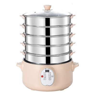 REJOON Electric Food Steamer Stainless Steel Saucepan Time Scheduling Multi-Function Chafing Dish