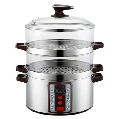 REJOON Electric Steamer Steamed Boiled Corn Electric Steamer Transparent Electric Steamer Steamed Vegetables Steamed Rice Pot (Size : 4)