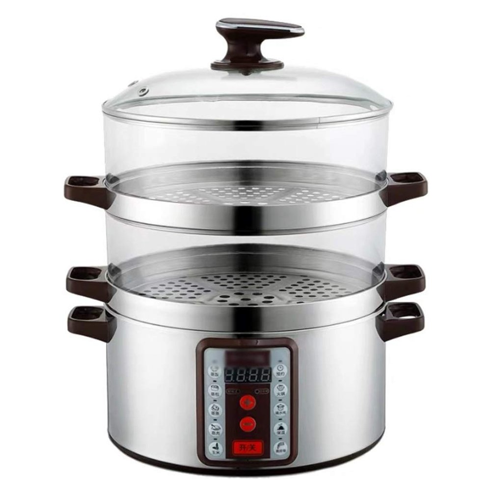 REJOON Electric Steamer Steamed Boiled Corn Electric Steamer Transparent Electric Steamer Steamed Vegetables Steamed Rice Pot (Size : 4)