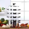 REJOON Electric Steamer Steamed Boiled Corn Electric Steamer Transparent Electric Steamer Steamed Vegetables Steamed Rice Pot (Size : 4) view 3