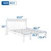 TMEOSK Queen Size Wood Platform Bed with Headboard, Bed Frame with Slat Support, for Kids Adults, No Box Spring Needed, Easy Assembly, Espresso (White) view 2