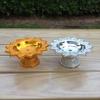 A Couple of Gold and Silver Plastic Pedestal Tray Amulet Tray Buddha Worship Offering view 2