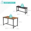 Alkmaar Dining Table Set for 4, Dining Table with 2 Benches, 3 Piece Kitchen Table Set for 4, Space-Saving Dining Table Set, Sturdy Structure, Easy Assemble, Rustic Brown (DiningTableSet-YJ-03) view 2
