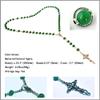 GeekTenet Rosary Beads Chaplet Red Green Natural Agate Rosery Catholic gifts (Green) view 4