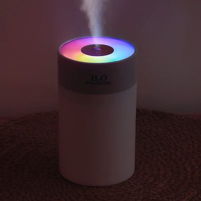 Colorful 260ml Humidifier,USB Power Supply,With 7 Color LED, Air Humidifier,Mini Air Humidifier,Can add essential oil,Suitable for Study Room, Bedroom, Baby Room, Office, Car (White)
