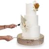 18 Round Crystal Beaded Cake Stand with Cake Knife and Server Set (Gold) view 2