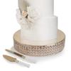 18 Round Crystal Beaded Cake Stand with Cake Knife and Server Set (Gold) view 3