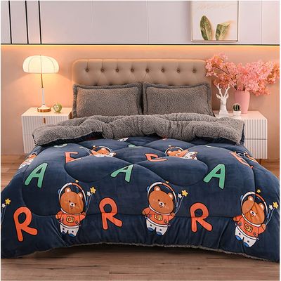 Thicken Comforter Winter Lamb Cashmere Blanket Soft Warm Bed Quilt Bedding for Home Bedroom Queen Quilt ( Color : Colour4 , Size : 150x200cm )