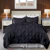 800 Thread Count Pinch Pleated Duvet Cover Set 5 Piece 100% Egyptian Cotton Bedding Set with Zipper & Corner Ties, Breathable Durable Soft Luxury Pintuck Duvet Cover & 4 Pillow Shmas (Gray, Cal King) view 1
