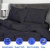 800 Thread Count Pinch Pleated Duvet Cover Set 5 Piece 100% Egyptian Cotton Bedding Set with Zipper & Corner Ties, Breathable Durable Soft Luxury Pintuck Duvet Cover & 4 Pillow Shmas (Gray, Cal King) view 3