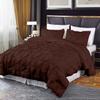 800 Thread Count Pinch Pleated Duvet Cover 100% Egyptian Cotton Linen 1 Piece Bedding Set, Breathable Durable Soft Luxury Pintuck Duvet Cover Set with Zipper Closure & Corner Ties (Chocolate, King) view 2