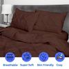 800 Thread Count Pinch Pleated Duvet Cover 100% Egyptian Cotton Linen 1 Piece Bedding Set, Breathable Durable Soft Luxury Pintuck Duvet Cover Set with Zipper Closure & Corner Ties (Chocolate, King) view 3