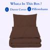 800 Thread Count Pinch Pleated Duvet Cover 100% Egyptian Cotton Linen 1 Piece Bedding Set, Breathable Durable Soft Luxury Pintuck Duvet Cover Set with Zipper Closure & Corner Ties (Chocolate, King) view 4