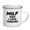 Funny Acronym Camper Mug 12oz - Man I Love Fencing - Fencing Sword Equipment Practice Left Handed Fencing Foil view 1