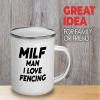 Funny Acronym Camper Mug 12oz - Man I Love Fencing - Fencing Sword Equipment Practice Left Handed Fencing Foil view 2