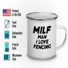 Funny Acronym Camper Mug 12oz - Man I Love Fencing - Fencing Sword Equipment Practice Left Handed Fencing Foil view 3