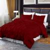 800 Thread Count Pinch Pleated Duvet Cover Set 5 Piece 100% Egyptian Cotton Bedding Set with Zipper & Corner Ties Breathable Durable Soft Luxury Pintuck Duvet Cover, 4 Pillow Shmas (Burgundy Cal King) view 2