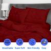 800 Thread Count Pinch Pleated Duvet Cover Set 5 Piece 100% Egyptian Cotton Bedding Set with Zipper & Corner Ties Breathable Durable Soft Luxury Pintuck Duvet Cover, 4 Pillow Shmas (Burgundy Cal King) view 3