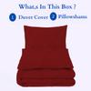 800 Thread Count Pinch Pleated Duvet Cover Set 5 Piece 100% Egyptian Cotton Bedding Set with Zipper & Corner Ties Breathable Durable Soft Luxury Pintuck Duvet Cover, 4 Pillow Shmas (Burgundy Cal King) view 4