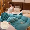 Pealihuy Comforter, Winter Quilt Thicken Lamb Cashmere Duvet for All Seasons, Soft and Durable Heavy Quilts, Machine Washable,Green,200x230cm(5kg) view 4