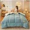Pealihuy Winter Quilt Thicken Lamb Cashmere Duvet, Warm Heavy Blankets for Winter Double Bed, Bedding Fleece Quilts for Home Bedroom,C,200x230cm/5kg view 2