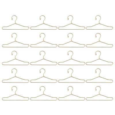Coat Hanger 20 Pcs Doll Clothes Hangers Miniature Wire Hangers, Metal Hangers for Doll Dress Necklaces (6.5CM Golden) Clothes Hanger