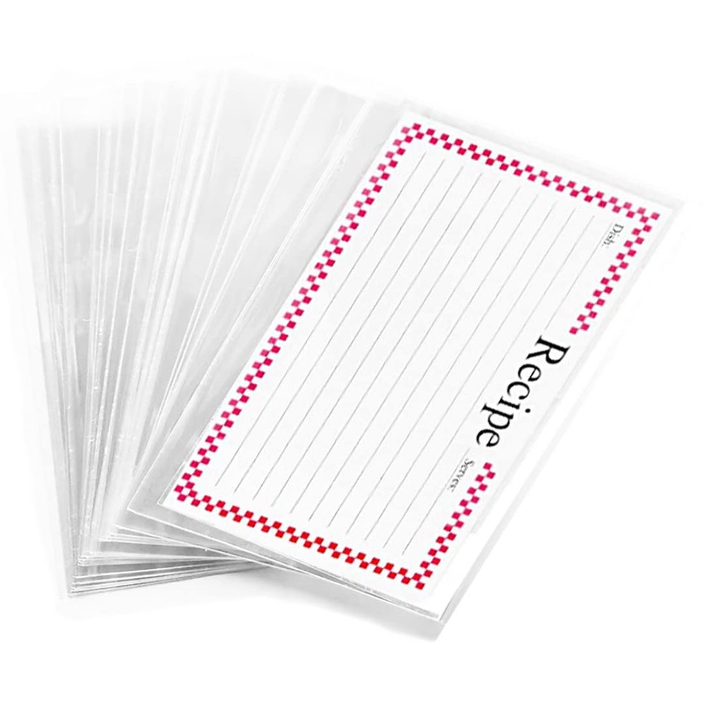 Clear 3x5 Inch Recipe Card Cover,Index Card Sleeve,100 Pack Recipe Card Protector (3x5 Inches)