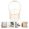 Zerodeko Wedding Flower Girl Basket: Iron Flower Baskets Metal Flower Petal Container Fruit Bread Basket For Church Ceremony Decor 20x14x34cm view 4