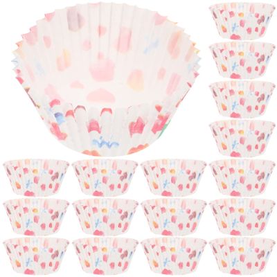 300pcs Greaseproof Cupcake Wrappers Decorative Baking Cups Heart Design High-temperature Resistant Paper Holders for Muffins Cakes and Pastries for Parties and Celebrations