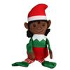 Christmas House Plush Elves, (Set of 4) Deep Skin Tone, 14.5x4 inches, Green, Red, White view 2