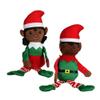 Christmas House Plush Elves, (Set of 4) Deep Skin Tone, 14.5x4 inches, Green, Red, White view 4
