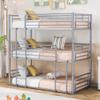 Anwick Metal Twin Size Triple Bunk Bed, Twin Over Twin Over Twin Triple Bed Frame with Built-in Ladder and Guardrails for Kids, Teens, Boys, Girls (Gray) view 3