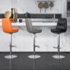 Nappa Leather Swivel Barstools Bar Stools Set of 2 Bar Chairs Breakfast Counter Height for Kitchens Island, Adjustable Hight 21to 31Chrome Plated Metal with Pedals Breakfast Bar Stools ( Color : Gra view 3