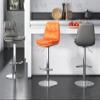 Nappa Leather Swivel Barstools Bar Stools Set of 2 Bar Chairs Breakfast Counter Height for Kitchens Island, Adjustable Hight 21to 31Chrome Plated Metal with Pedals Breakfast Bar Stools ( Color : Gra view 4