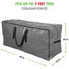 ProPik Artificial Tree Storage Bag | Fits Up to 7 ft. Tall Disassembled Tree | 45" x 15" x 20" Holiday Tree Storage Case | Perfect Xmas Storage Container with Sleek Zipper and Handles (Gray) view 2