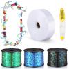 Berlune Candy Lei Making Kit for Graduation Party Favor Include 2 in x 1000 ft Poly Tubing 3 Rolls Curling Gift Ribbon 300 Yd/ 900 ft and Scissor for Hawaii Tropical Wedding DIY(Black, Green, Blue) view 1