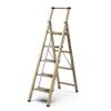 GameGem 5 Step Ladder for 10 Feet High Ceiling, Lightweight Aluminum Folding Step Stool with Convenient Handgrip, Stepladders with Anti-Slip and Wide Pedal for Home Use Space Saving - Gold view 1