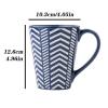 KIZQYN Coffee Mugs Creative Relief Geometric Pattern Large Capacity Cup Household Ceramic Cup Milk Coffee Cup Large Caliber Design, 450ML Mug Set (Color : B) view 2