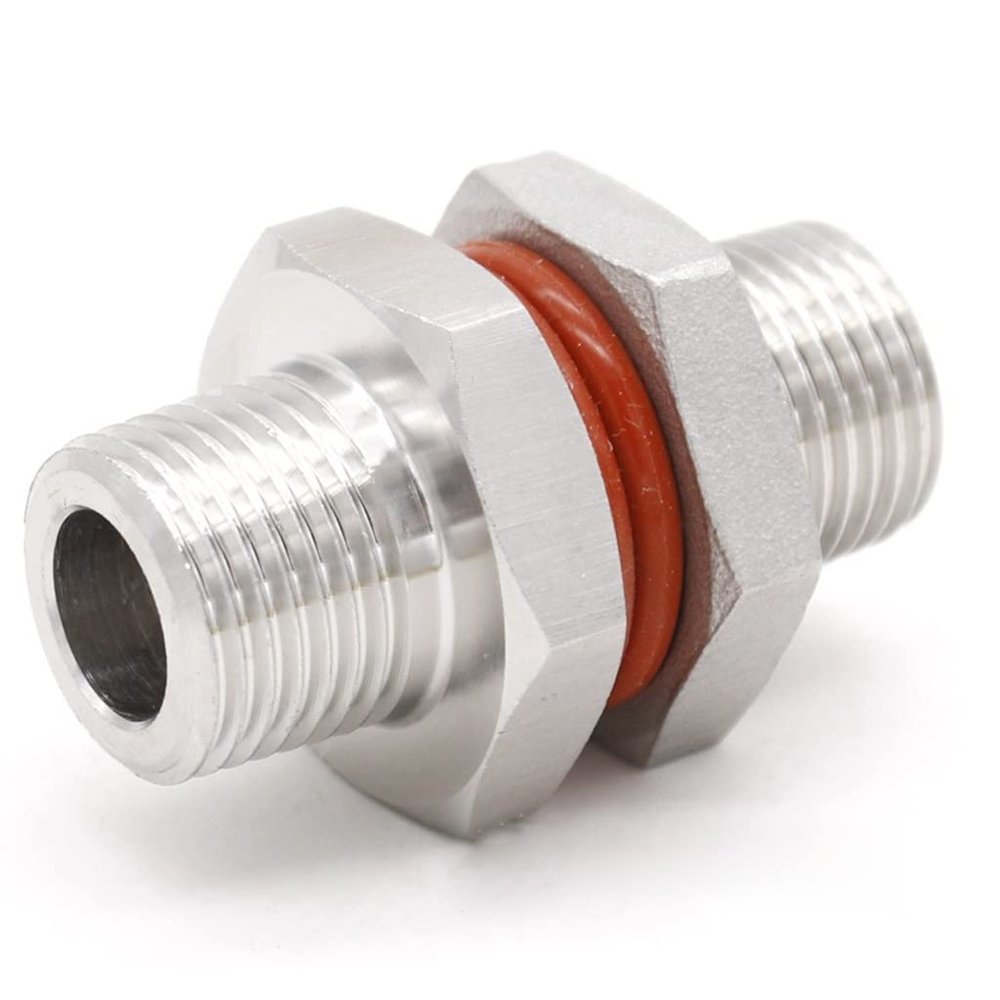 MOZTO Weldless Bulkhead 1/2" MPT X 1/2" MPT, for Home Brewing Kettle Bulkhead Single-Piece Design Hose Connectors Bar Accessories