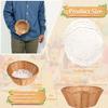 12 Pcs Round Small Plastic Bread Basket, Wicker Basket for Serving 7x7x3 Inch Woven Food Storage Basket, Fruit Basket, Gift Basket (Comes with Food Blotting Sheets) Brown view 2