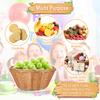 12 Pcs Round Small Plastic Bread Basket, Wicker Basket for Serving 7x7x3 Inch Woven Food Storage Basket, Fruit Basket, Gift Basket (Comes with Food Blotting Sheets) Brown view 4