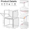 DILIBRA 4 Packs Clear Plastic Handbag Storage Organizer for Closet, Acrylic Display Box for Handbag, Stackable Storage Boxes Bag Organizer with Magnetic Door for Purse Clutch Wallet Book Toys view 2