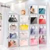 DILIBRA 4 Packs Clear Plastic Handbag Storage Organizer for Closet, Acrylic Display Box for Handbag, Stackable Storage Boxes Bag Organizer with Magnetic Door for Purse Clutch Wallet Book Toys view 3