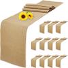 12 Pack Natural Burlap Table Runners,12 x 72 Inch Rustic Jute Table Runner and Placemats Bulk for Western Wedding Table Decorations,Farmhouse Style Party,Holiday,Kitchen Coffee Table Decor Cover view 1
