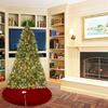HOME HEART Brands 36 INCH Medium Quilted Christmas Tree Skirt Micro Velvet Burgundy Fabric Thick Double Layer (5943M) view 2