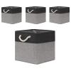 Temary Baskets 4 Pack Fabric Storage Cube Storage Baskets 13x13x13 Storage Cube Bins for Shelves with Handles, Basket for Organizing (Black&Gray) view 1